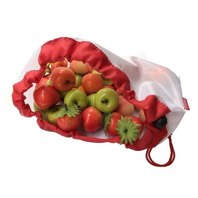 Сумка для овощей и фруктов, сумка для хранения мелочей, нарисованная карманная сумка, кошелек, многоразовая полиэфирная сетка, защита окружающей среды, сумки для хранения