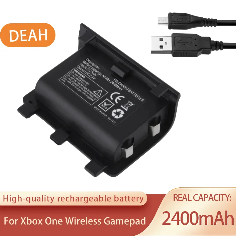 1PCS 2400mAh Rechargeable Ni-MH Battery With USB Cable For XBOX ONE Wireless Controller Joypad Gamepad Replacement Pack | Электроника