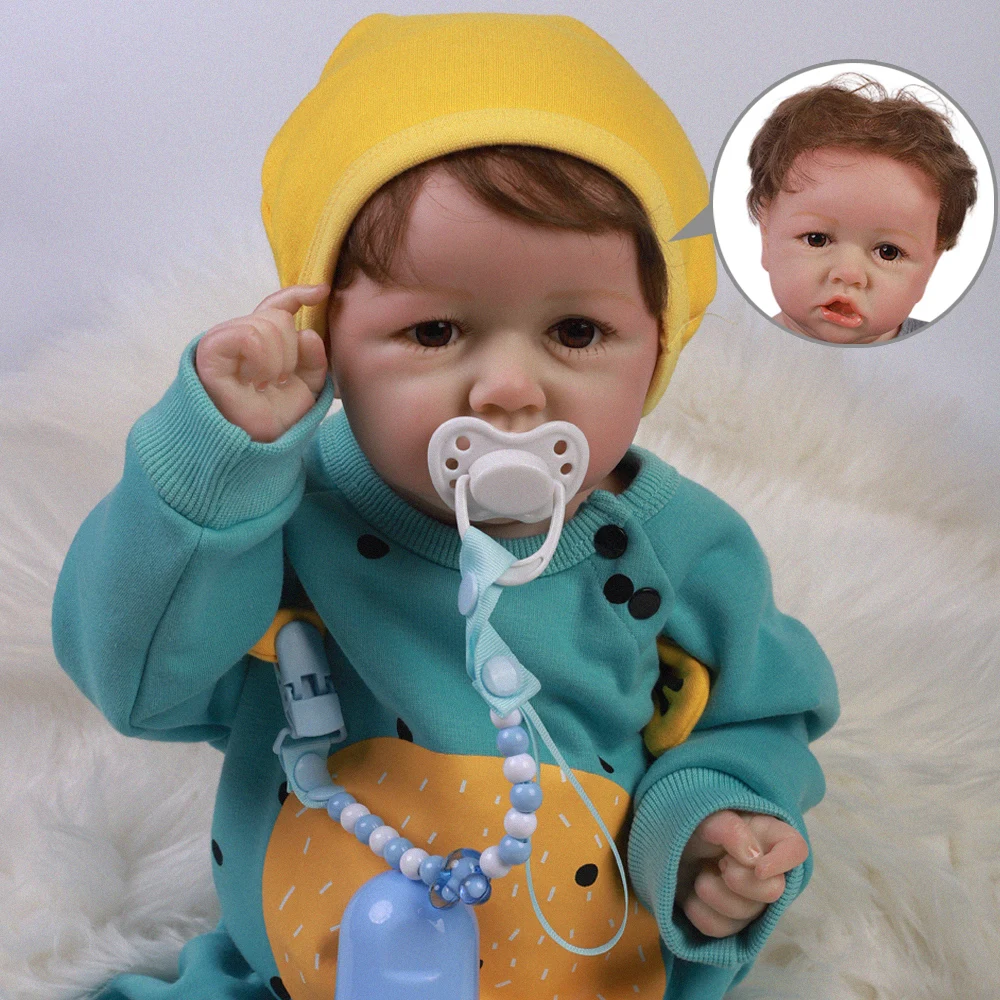 20"50CM Lifelike Reborn Kids Best Playmate Full Body Soft Vinyl Body Silicone Bebe Reborn Baby Doll Kids Birthday Christmas Gift