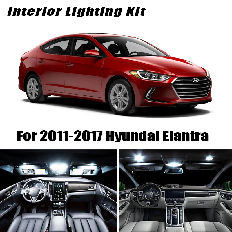 9 шт. Автомобильные светодиодные лампы для Hyundai Elantra 2011-2017 | Автомобили и мотоциклы