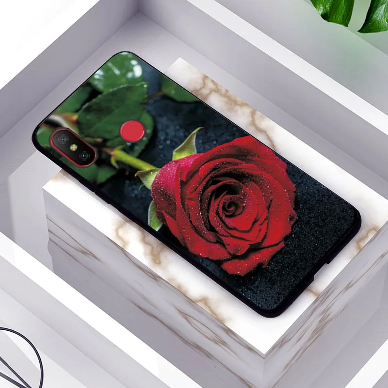 Красивый чехол для телефона с цветами для Xiaomi Redmi Note 5 6 7 Pro, чехол, черный ТПУ для Redmi Note 4X4, чехол для Redmi 6A 7A, задняя крышка - Цвет: TPUBLK618