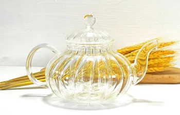 

600ML, clear glass coffee pot, pumpkin design, with filter, espresso pot, taza cafe pitcher, tea ceremony teapot, tea kettle