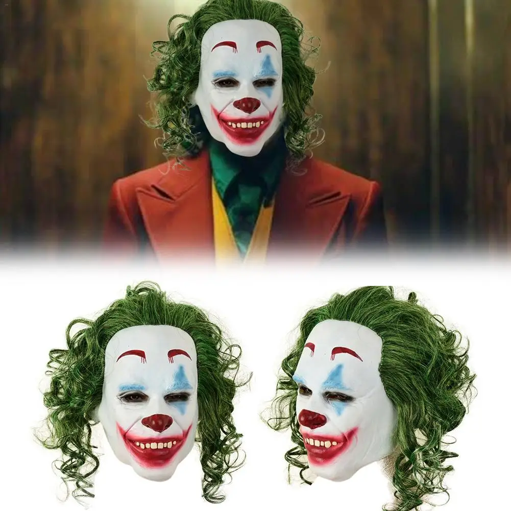 Stephen King's It Pennywise Джокер маска фильм клоун на Хэллоуин костюм косплей страшный шалость с волосами для вечерние Хэллоуин