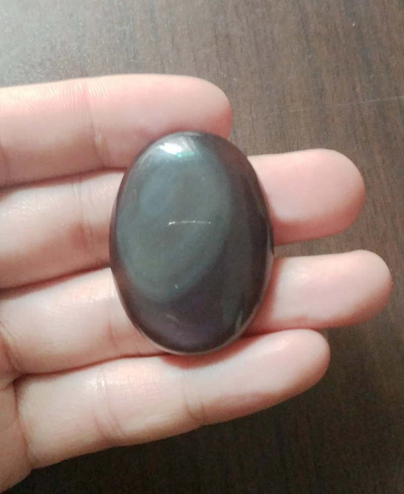 52.55 crt weight Oval Shape Cabochon size Rainbow Obsidian 25x29 mm