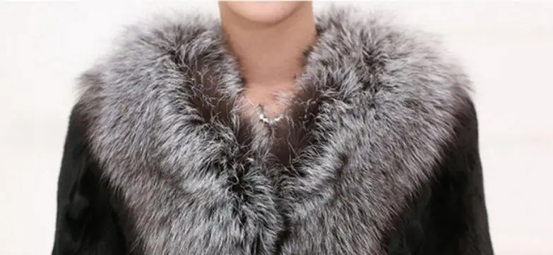 S-6XL Hot Spring / Autumn Women New Fashion Faux fur coat in the long section of the fox fur collar large size