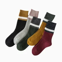 Серебряные иглы порт Siluo новые зимние груды носков смешанные цвета Японский ветер носки без пятки