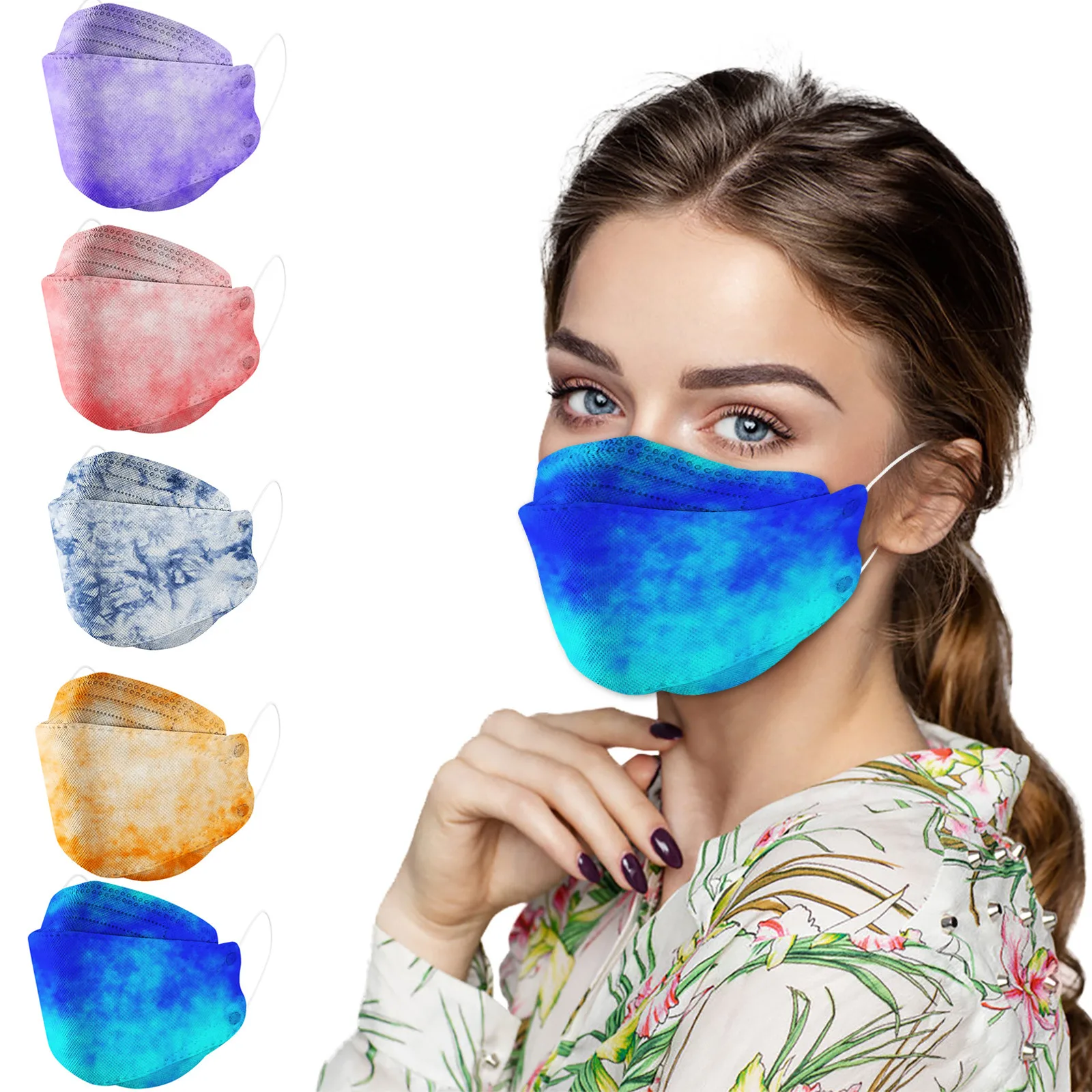 50 шт. Нетканая маска для лица дышащая уличная рта закрывающая уши рот мягкая # BL3 |
