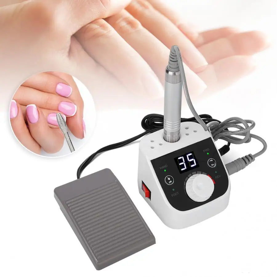 100-240 В Электрическая дрель для ногтей 35000 об/мин шлифовальный станок для дизайна ногтей шлифовальное устройство для маникюра аксессуары для маникюра инструмент для дизайна ногтей