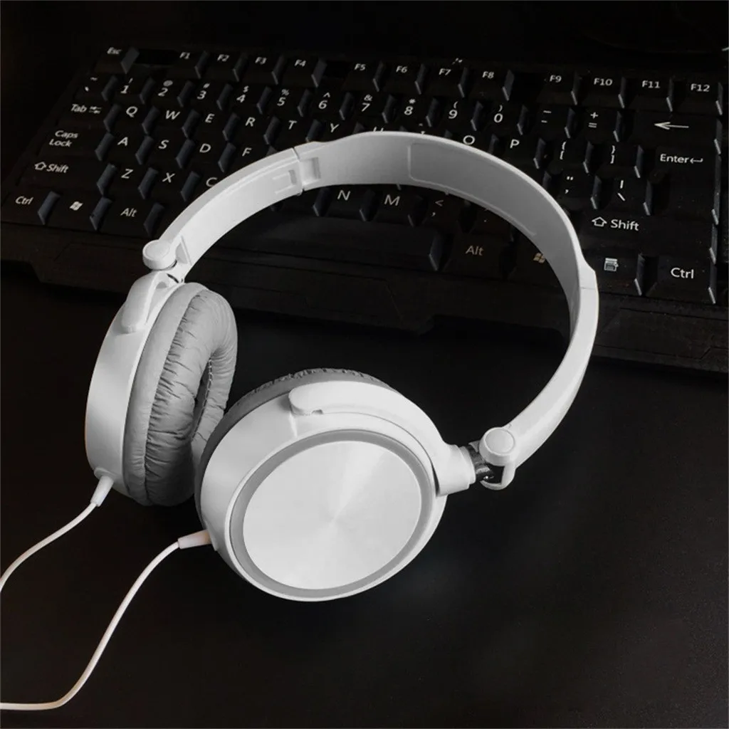20# DJ бас наушники гарнитура с микрофоном 3,5 мм Проводные над ухом Стерео наушники складные Бас игры стерео гарнитура для iphone