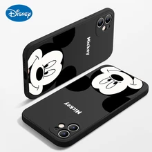 

Disney Cute Mickey Straight Edge Full-wrapped Liquid Silicone Phone Case for Apple iPhone 12 11 Pro Max X XR XS 7 8 Plus Cases