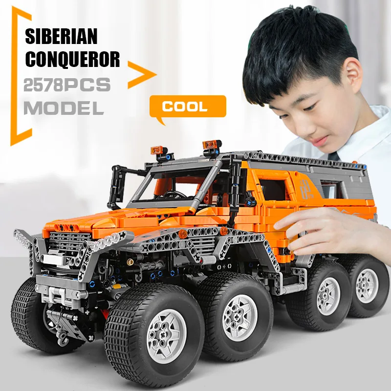 Yeshin 23011 Technic Car The MOC Avtoros Shaman 8x8 Набор внедорожников приложение управление Модель автомобиля строительный блок Рождественский подарок