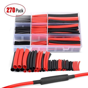 

Polyolefin PE Heat Shrink Tube Shrinkable Sleeve Heatshrink Insulation Wire Cable Tube Wrap Cable Kit Red Black
