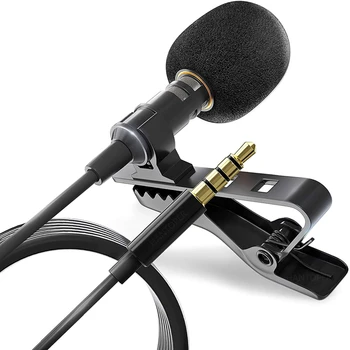 Microfono Mini Lavalier da 3.5mm microfono con risvolto a Clip in metallo per telefono cellulare PC Laptop cablato Mikrofo/Microfon per parlare Audio vocale