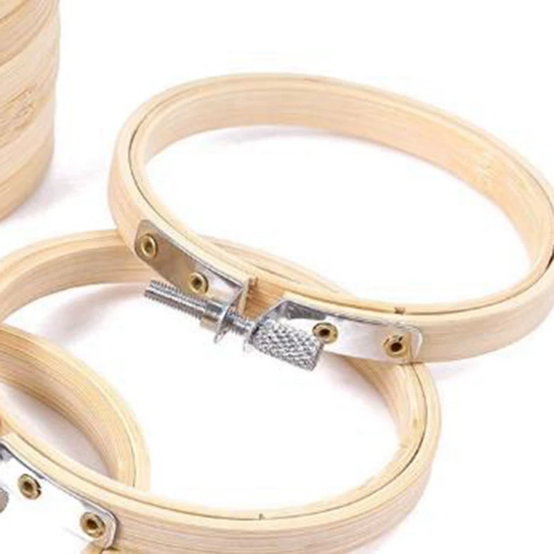 10 Pcs/Set 10Cm Wooden Embroidery Hoops Frame Set Bamboo Embroidery Hoop Rings For Diy Cross Stitch Needle Craft Tool