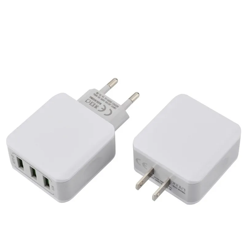 10 шт. 3 USB зарядное устройство для iPhone Быстрая зарядка EU/US вилка USB AC настенное зарядное устройство для samsung Xiaomi зарядное устройство для мобильного телефона с кабелем