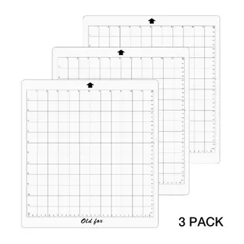 

3pcs Replacement Cutting Mats For Silhouette Cameo 3/2/1 Machine Cut Plotter 12x12 Inch Adhesive Clear Mat With Measuring Grid