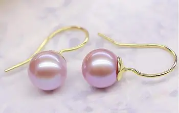 

elegnat 10-11mm south sea round multicolvenderlaor pearl earring 925s