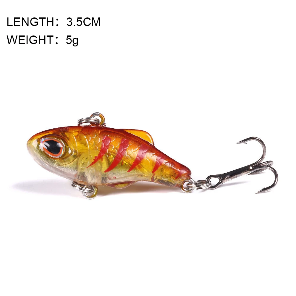 3.5cm Fishing Lure Sinking Mini Crankbait Vibration Artificial Hard Bait Winter Ice Fishing Wobbler Bass Fishing Tools Tackle