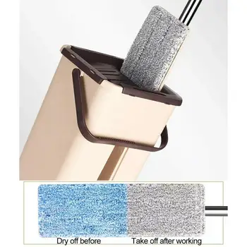 

Self Cleaning Drying Flat Squeeze Microfiber Mop And Bucket Floor Free Hand Wash