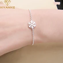 XIYANIKE стерлингового серебра 925 креативные очаровательные браслеты со снежинками Элегантные женские модные украшения для рождественской вечеринки подарок