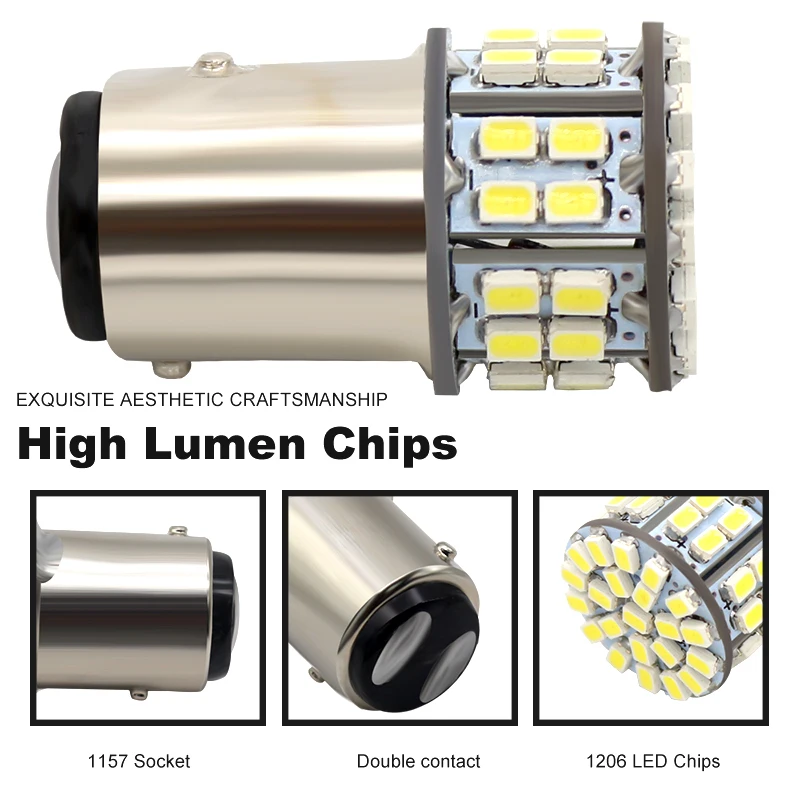10 шт. BA15S 1156 P21W 1157 BAY15D 1206 50SMD Светодиодные Автомобильные стоп сигналы сигнал