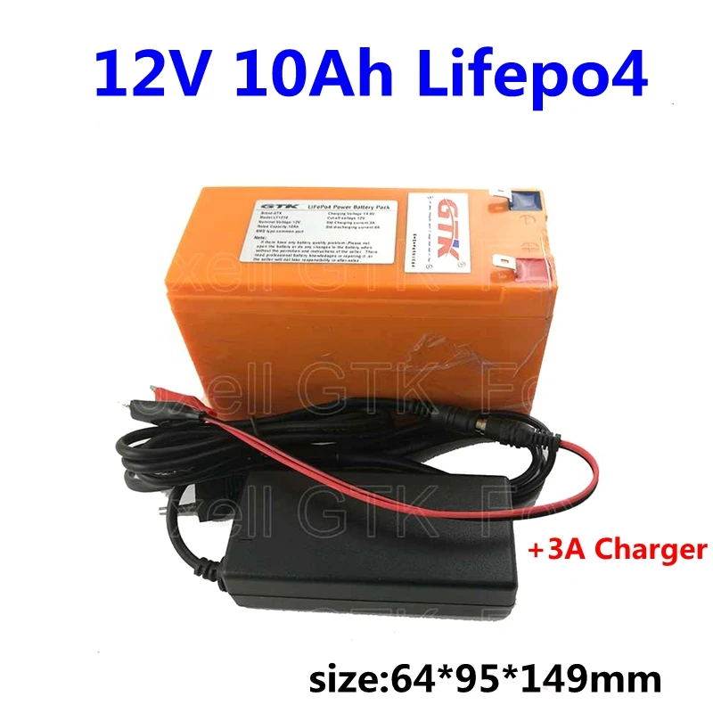 12v dc литиевая батарея 10ah lifepo4 аккумуляторная с BMS для камеры медицинского