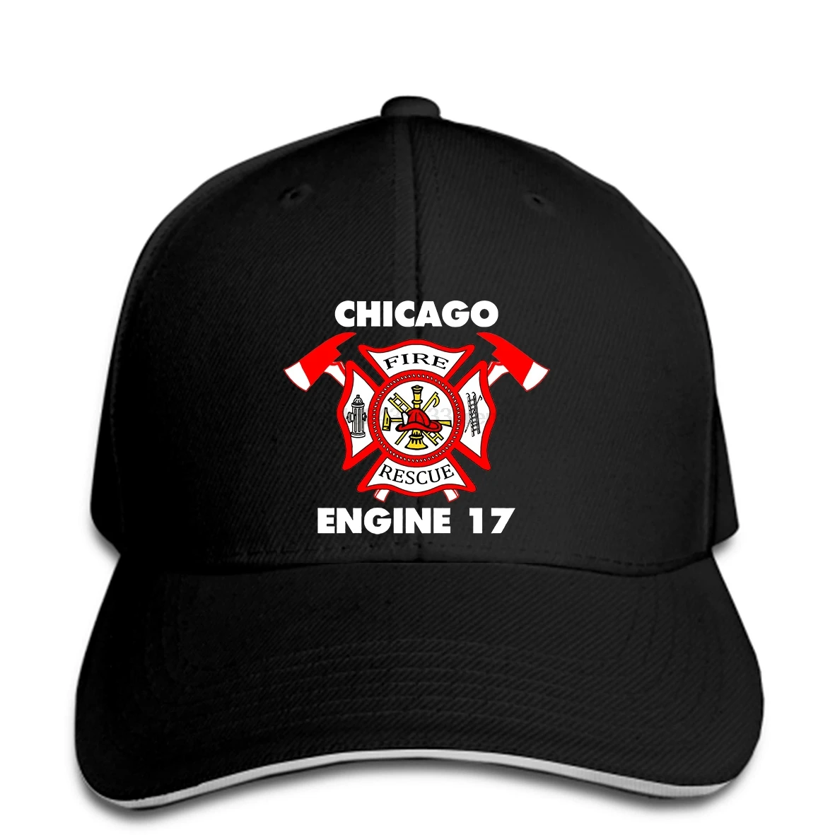 Baseball Cap Chicago Firefighter Department Backdraft Engine 17 Fire Navy M - Snapback hat peaked | Аксессуары для одежды