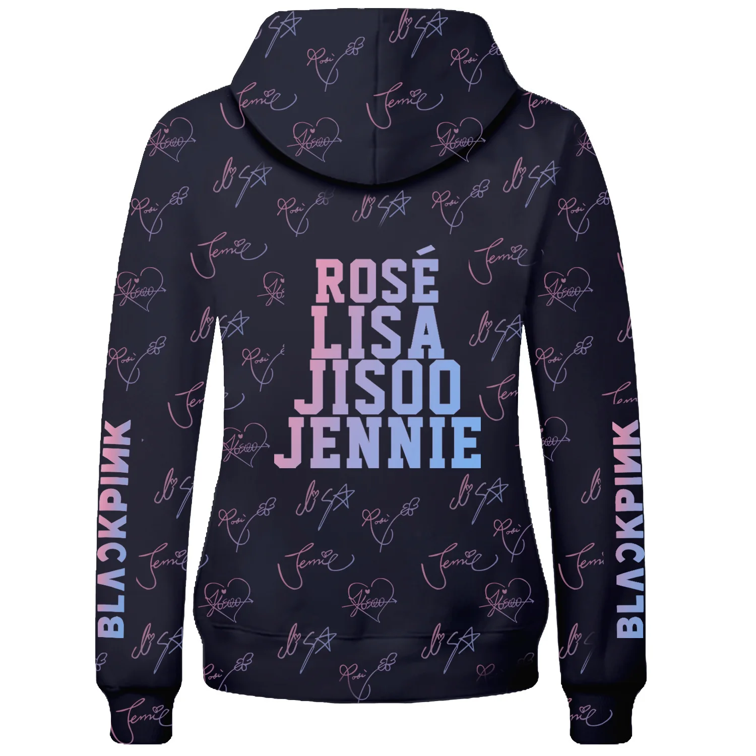  KPOP Blackpink Hoodie Sweatshirt Hoodies Women Persona Lisa Jisoo Rose Autograph Oversized Hoodie C