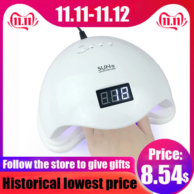 

SUN 5 48W Ice lamp UV LED Nail Lamp Gel Polish Curing Light Manicure Machine High Power Nail Dryer Automatic Induction