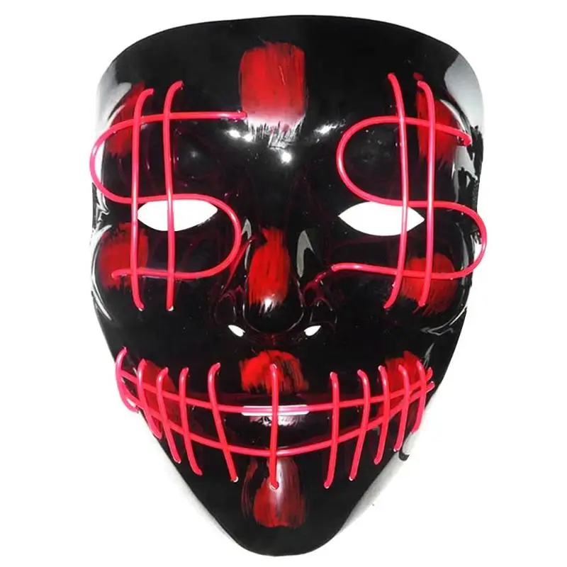 EL символ доллара светящаяся маска Хэллоуин Макияж маскарадные Декорации для вечеринки - Цвет: A