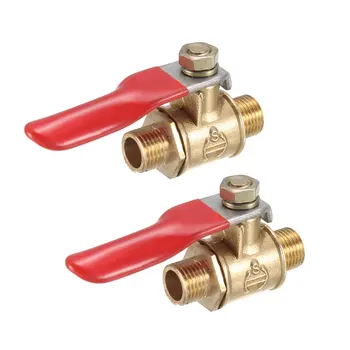 

uxcell Brass Air Ball Valve Shut Off Switch G1/8 Male to Male Pipe Coupler 2Pcs