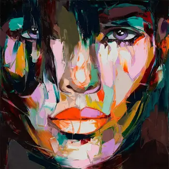 

Hand Painted Francoise Nielly Face Painting Abstract Oil Painting Oil Paintings Abstract Pictures Decoration Home Living Room