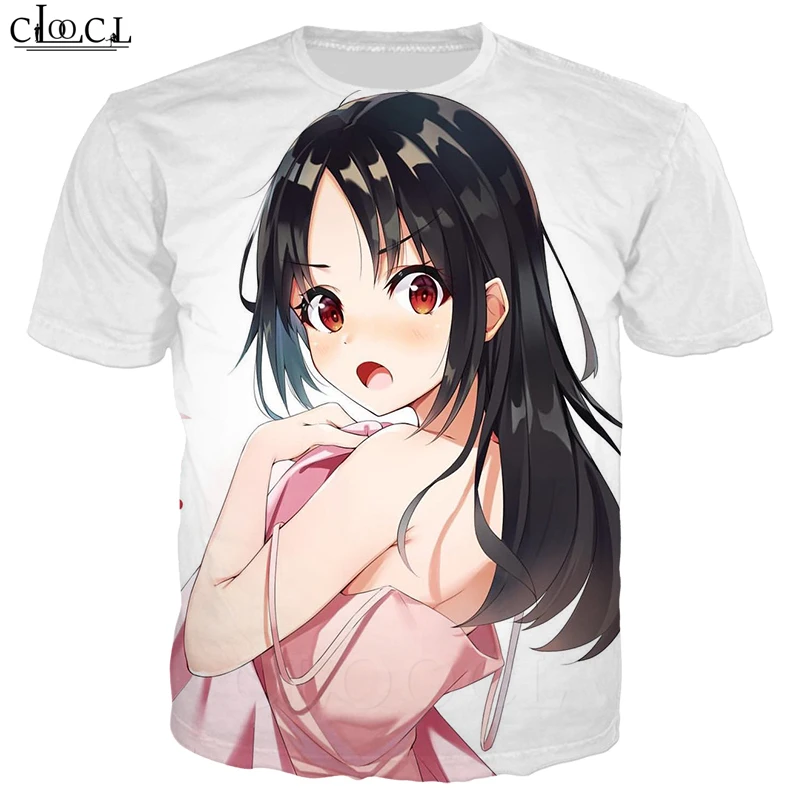 Аниме Kaguya Sama Love Is War футболка для мужчин и женщин 3D принт Fujiwara Chika спортивный костюм с коротким рукавом повседневные топы уличного стиля B362 - Цвет: T Shirt 7
