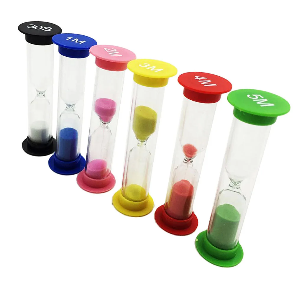6 Colors Home Decor Desktop Sand Clock 1 2 3 4 5 Mins 30s Hourglass Timer