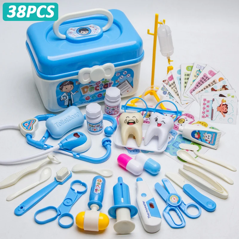 Bleu - Ensemble de jeu de dentiste pour enfants, kit médical, jouet de  simulation, jouets de médecin, jeu de