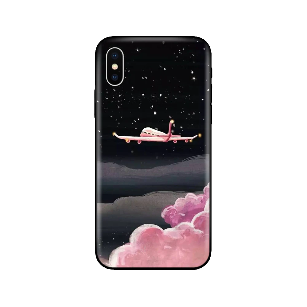 Черный чехол ТПУ для iphone 5 5s se 6 6s 7 8 plus x 10 силиконовый чехол для iphone XR XS 11 pro MAX чехол черный белый простой дизайн - Цвет: 40056