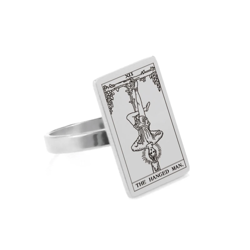 Dawapara Gold-Tone Tarot Card Stainless Steel Vintage Ring for Women - Major Arcana Inspired Jewelry