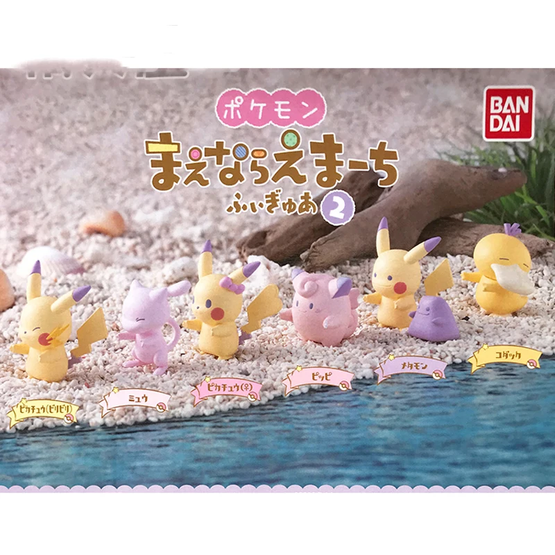 Подлинные капсулы 6 стилей фигурка Pokemon Пикачу Psyduck Jigglypuff Mewtwo детская игрушка в