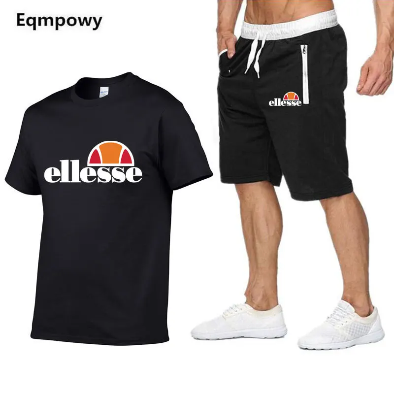 

Ellesse men's set T-shirt Men's Top + Short Pants Suit clothes man track suit sweat suits tracksuit for men 2 pieces set