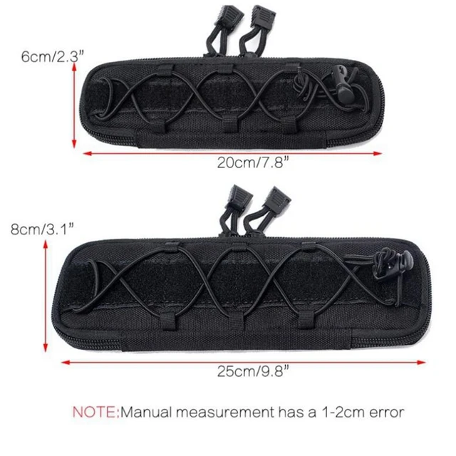 Funda de linterna táctica, soporte de linterna de nailon resistente,  capacidad ajustable para sostener linterna, cuchillo plegable, martillo