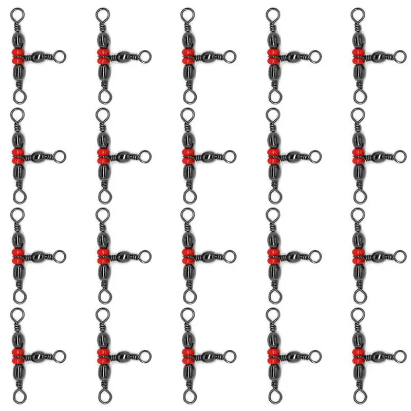 

20pcs Triple Fishing Swivel 3 Way Swivel Fishhook Ring Lure Line Connectors
