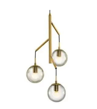 3light smoky grey Lustra lampa светодиодный e27 скандинавский Железный стеклянный светодиодный светильник. Подвесной светильник s. Подвесной светильник. Подвесной светильник для - Цвет корпуса: 3light smoky grey