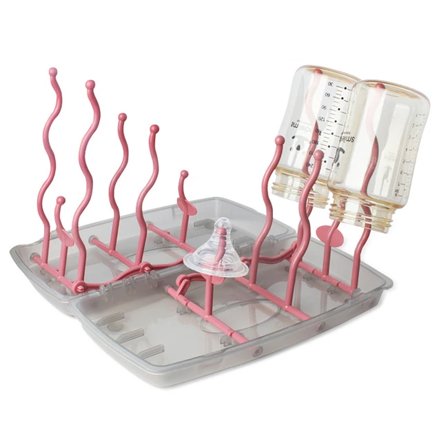 Double-sided milk bottle drying rack storage pacifier rack baby feeding cup rack cleaning drying drainer portable