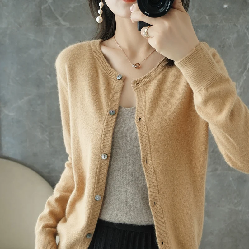 Women Jackets 100% Cashmere and Wool Knitted