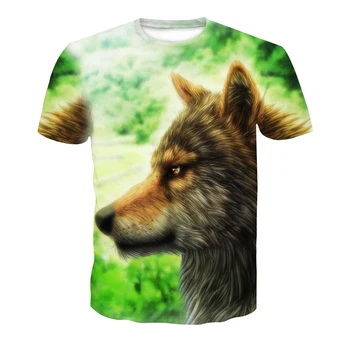 

3D printed animal Wolf short sleeve T-shirt 2020 men and women street shot short sleeve fashion comfortable T-shirt