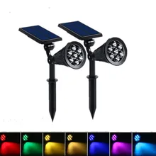 7 светодиодный светильник на солнечной батарее для улицы, 7 цветов, точечный светильник, светильник для сада, водонепроницаемый светильник для двора, патио, лужайки, безопасный Ночной Настенный светильник