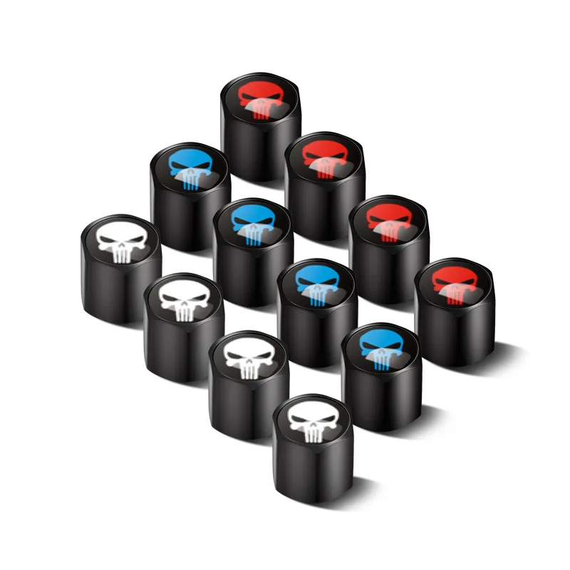 Automobiles Wheel Tire Valve Stem Caps Long Teeth Skull Waterproof Car