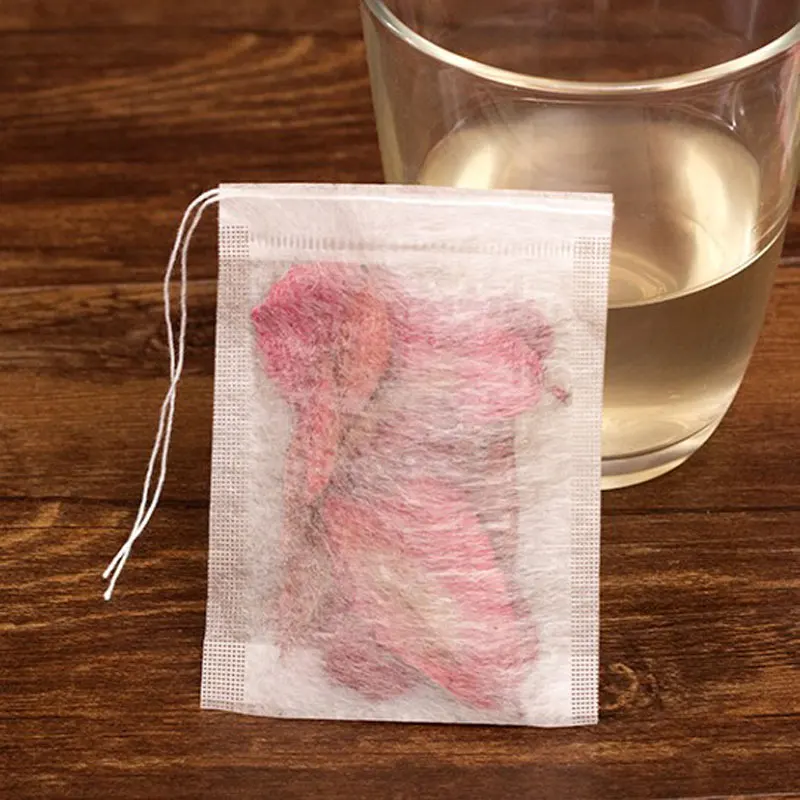 100pcs/lot 8*10cm Corn Fiber Folding Empty Tea Bag PLA Biodegraded Teabag Filters Disposable