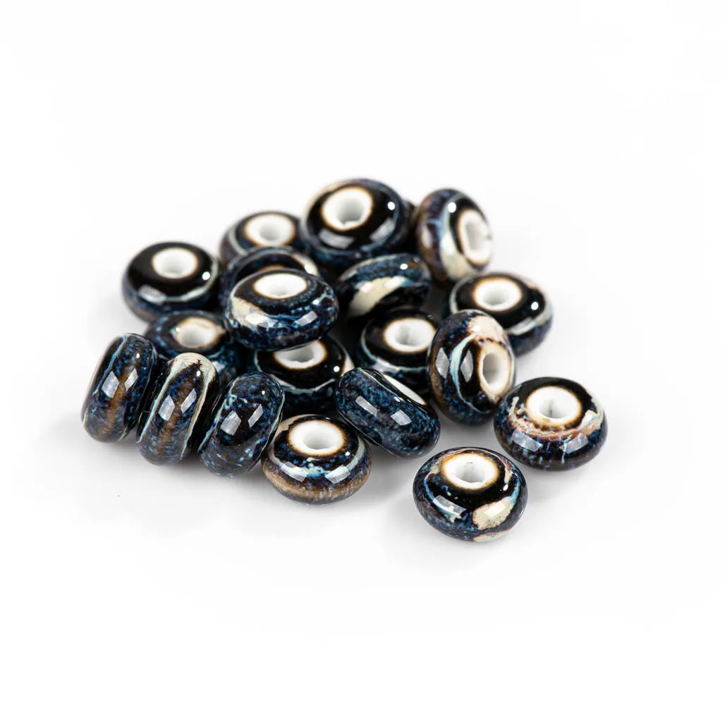 13mm 20 Stück mehrfarbige Ringform Keramikperlen Retro Porzellan Keramik Schmuck Zubehör Schmuck handgefertigt # XN359 – Detail 10