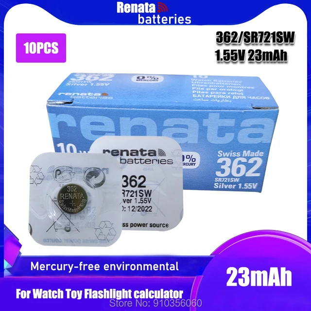 10pc renata Silver Oxide Watch Battery 362 SR721SW 721 1.55V 100 original brand renata 362